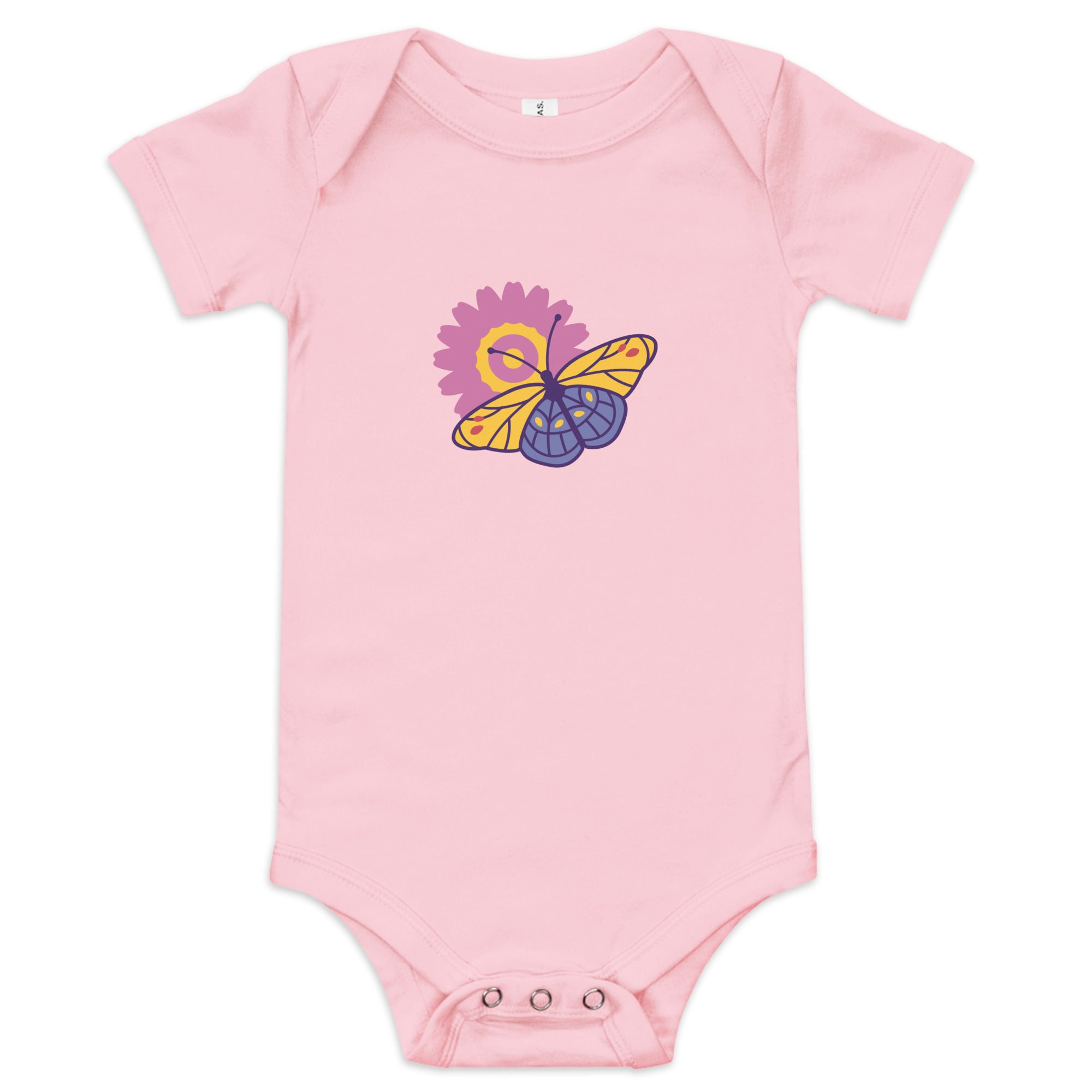 Short Sleeve Butterfly Print Onesie Bodysuit for the Minimalist Infant Baby