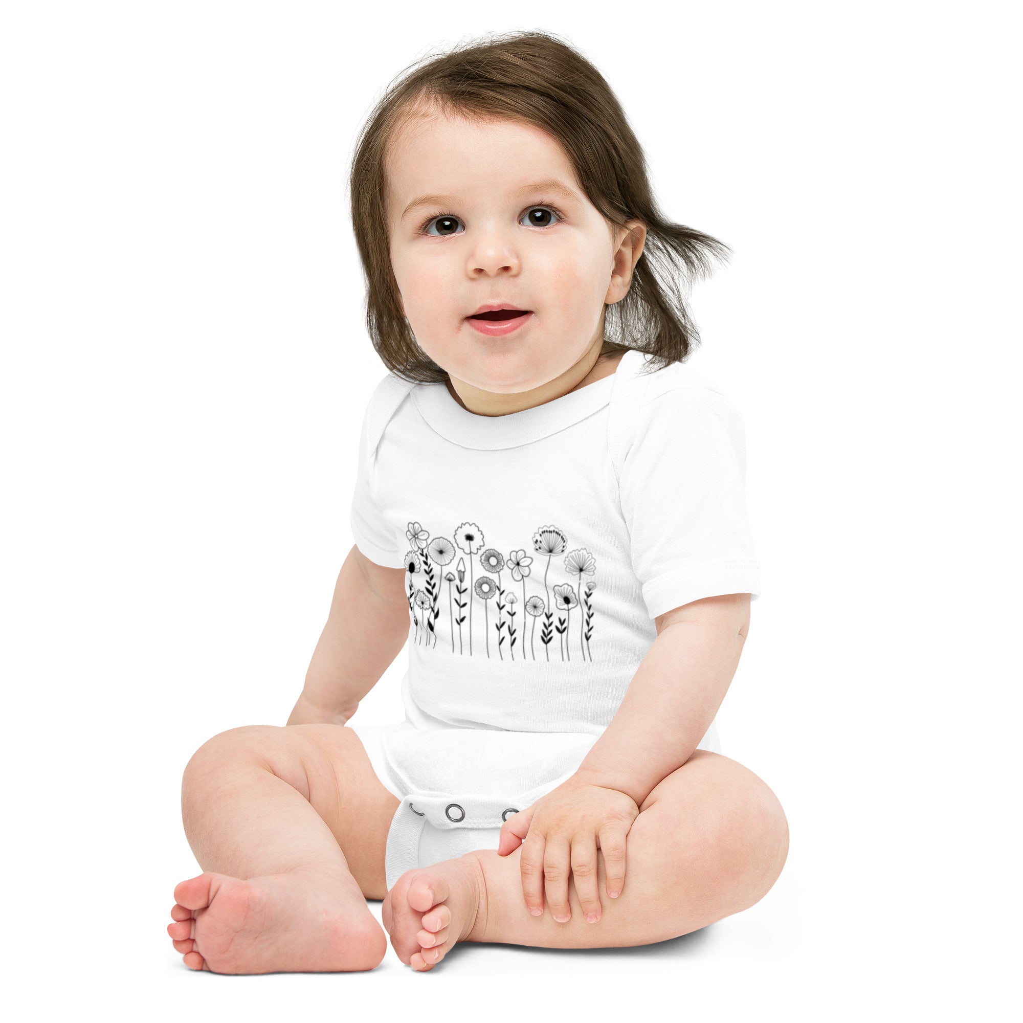 Cute and Adorable Cotton Baby Short Sleeve Onesie Bodysuit - Ideal for Summer - Minimalist Print