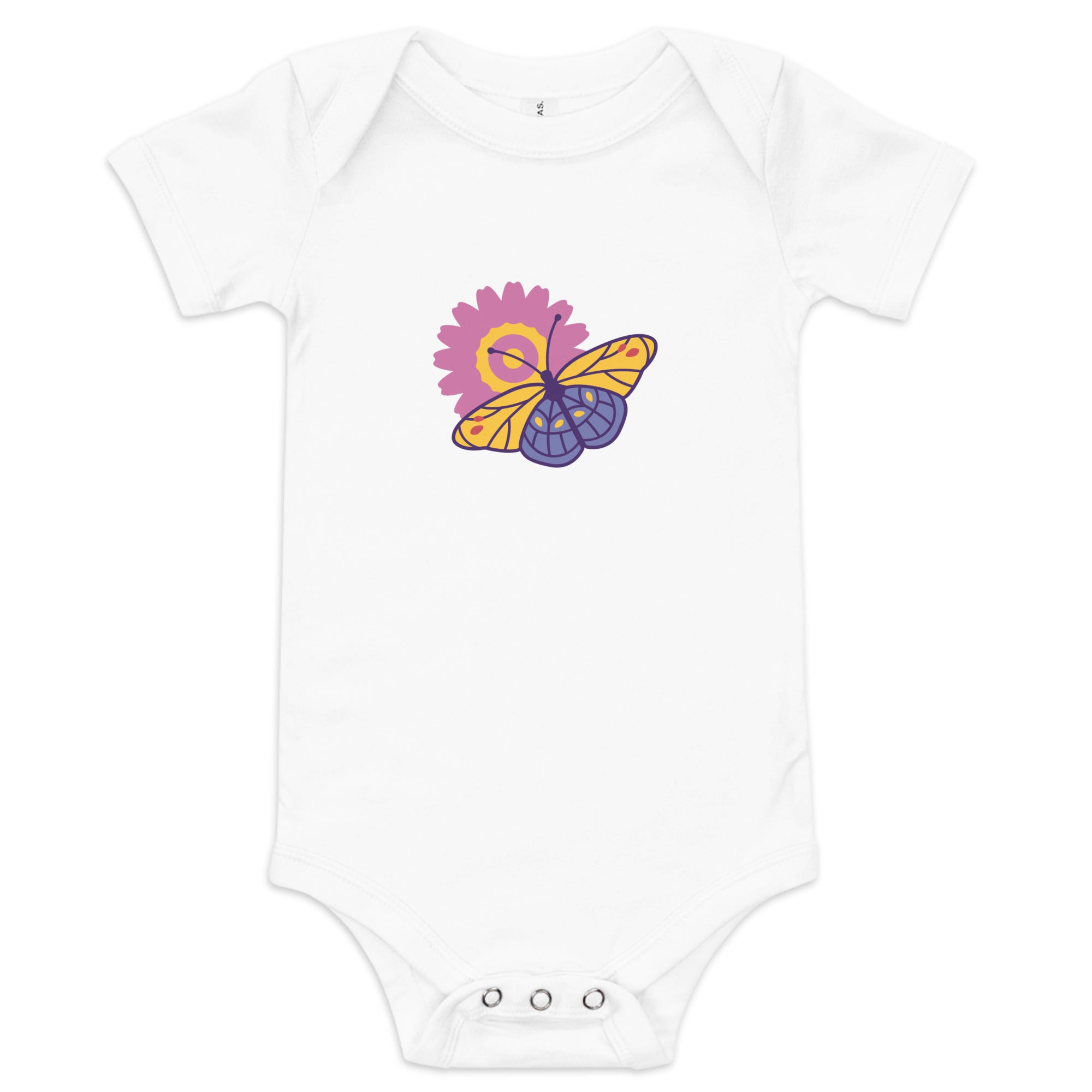 Short Sleeve Butterfly Print Onesie Bodysuit for the Minimalist Infant Baby