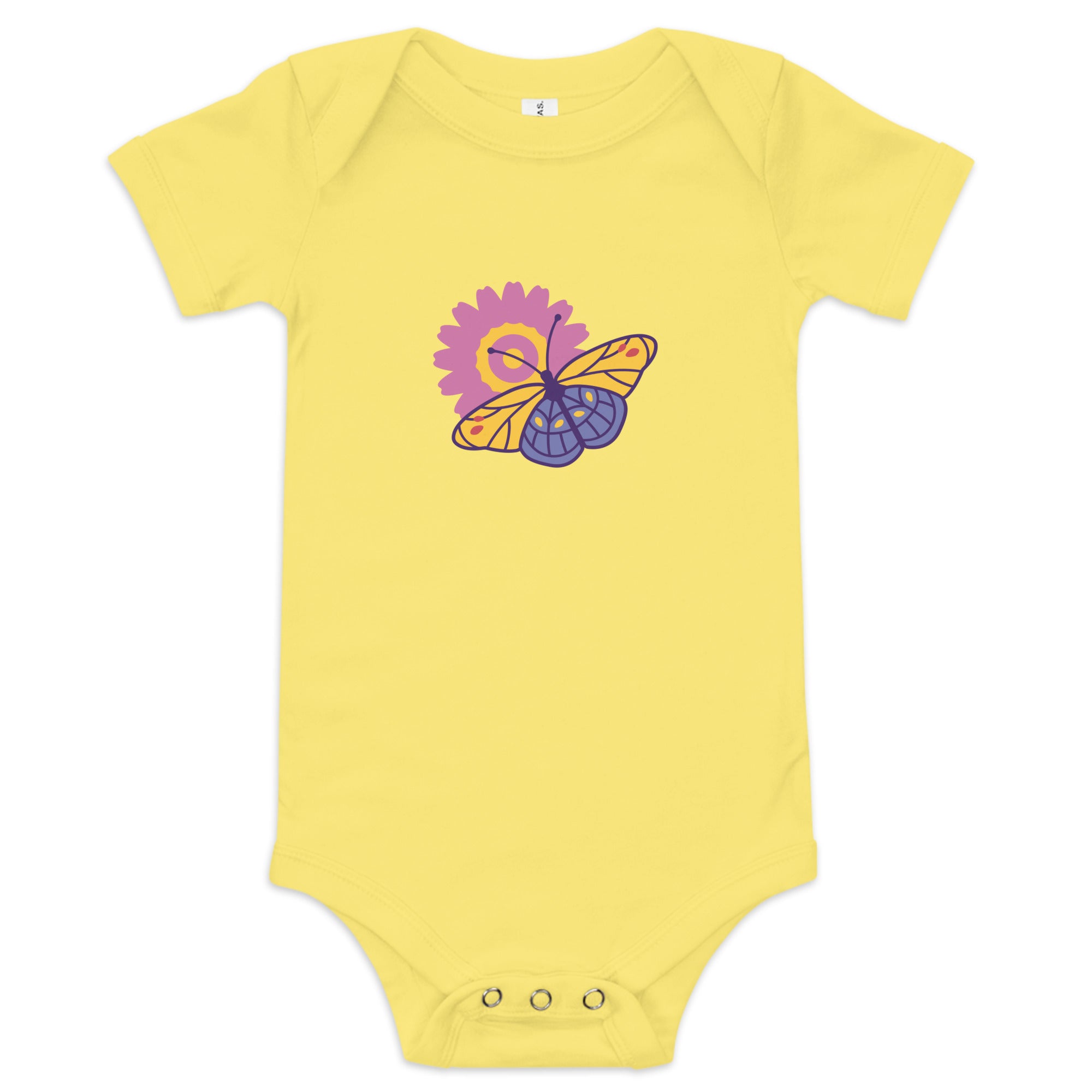 Short Sleeve Butterfly Print Onesie Bodysuit for the Minimalist Infant Baby