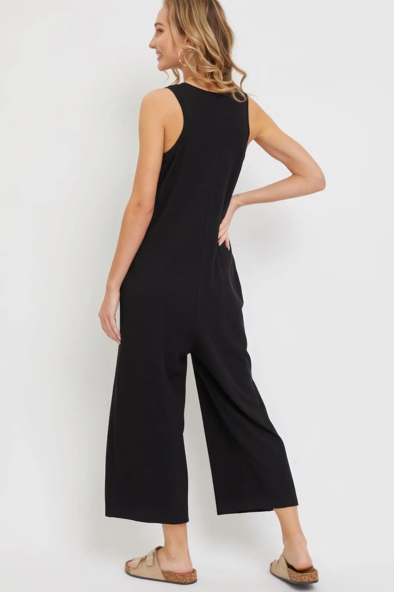 Black Soft Buttondown Jumpsuit - Mama & Macha