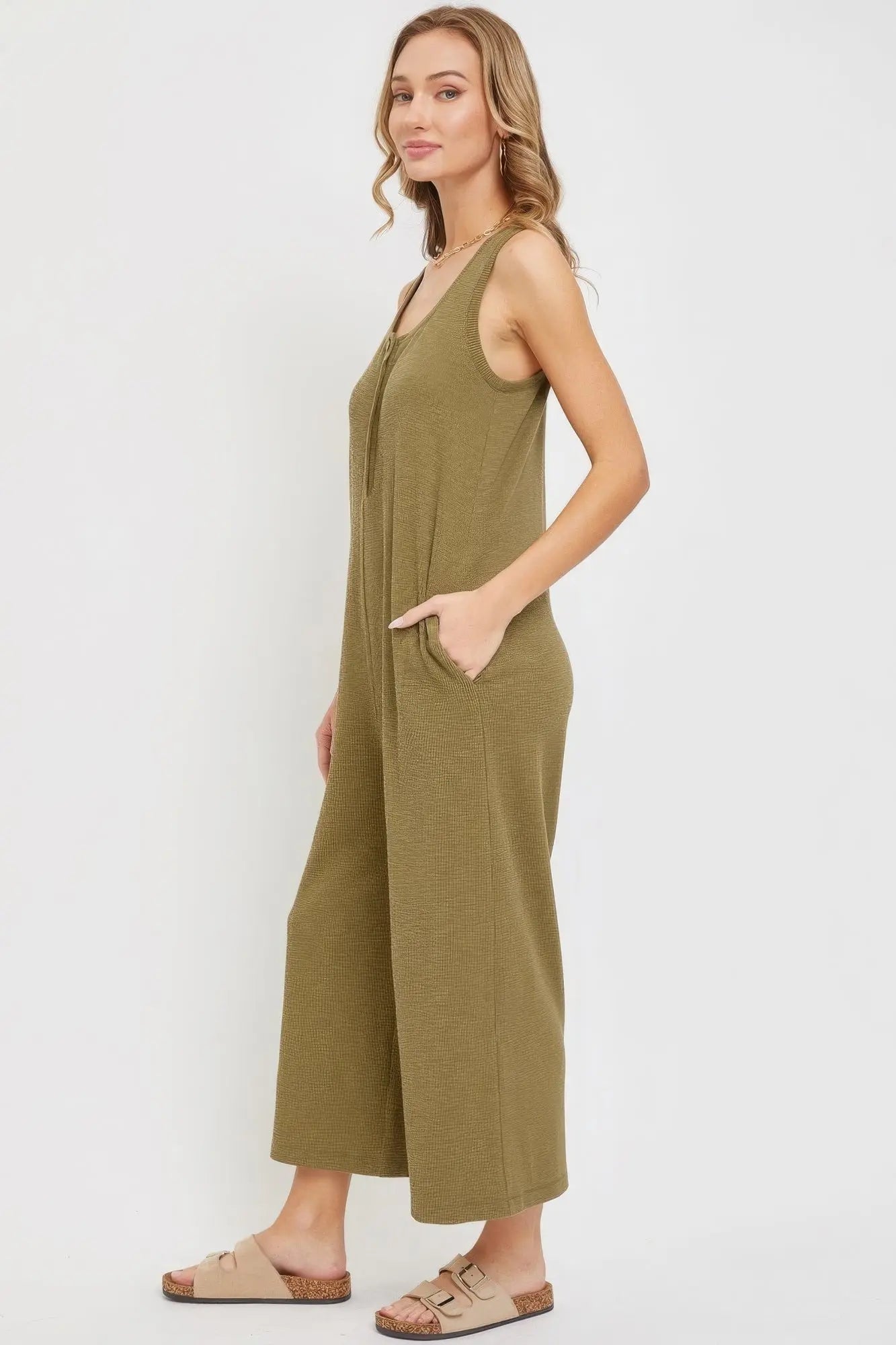 Olive Buttondown Jumpsuit - Mama & Macha